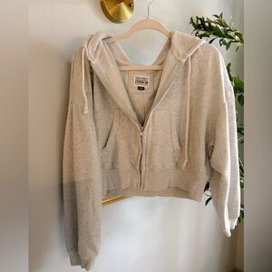 American Eagle Cozy Gray Zip-Up Hoodie